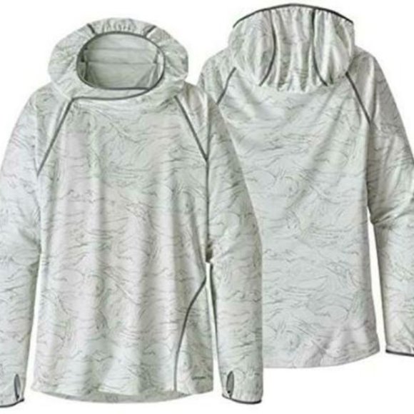 Patagonia Sunshade Hoody Birch White Hooded Pullover Women's Size Large H11896 - Picture 9 of 12